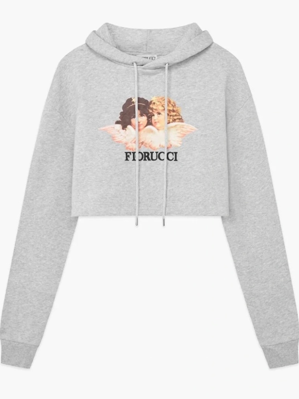 Fiorucci Angels Cropped Oversized Grey Hoodie Women’s XL - Picture 5 of 7